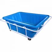 Тележка для прачечной ТП27.4 ОЛДАК конусный пластиковый бак 600л, г/п 200кг