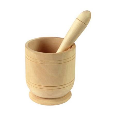 Ступка d=100 мм. h=105 мм. с пестиком 170 мм., дерево Ступка d=100 мм. h=105 мм. с пестиком 170 мм., дерево