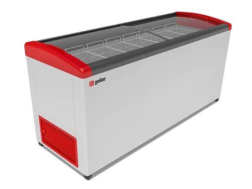 Ларь морозильный с наклонным гнутым стеклом Frostor Gellar FG 700 E красный