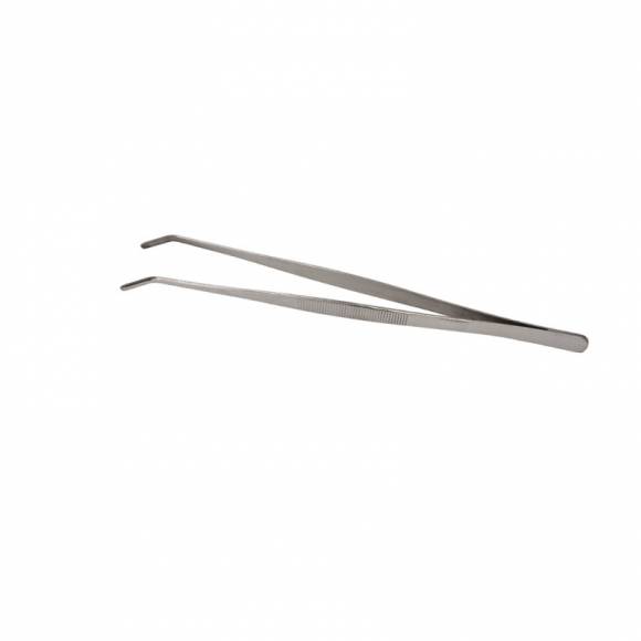 Щипцы (пинцет) 16 см. прямые, изогнутый кончик, нерж. MGsteel 70423