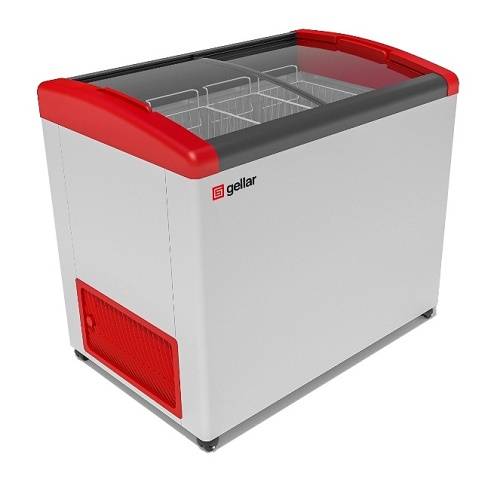 Ларь морозильный с наклонным гнутым стеклом Frostor Gellar FG 375 E красный