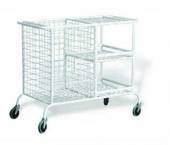 Тележка для белья МТ1 ОЛДАК медицинская, сетчатая корзина, 3 полки