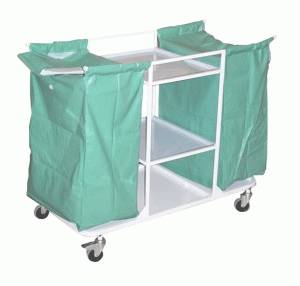 Тележка для белья МТ10 ОЛДАК медицинская, 3 полки нерж., 2 мешка