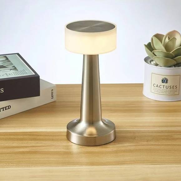 Лампа настольная беспроводная d=9 см. h=21,5 см. нерж., серебристая LED SIMPLE II MGline 75053