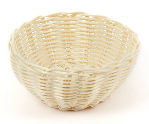 Корзинка круглая 175х70мм пластик бежевая  [Beige KT2024] кт1897