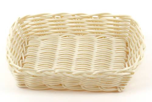 Корзинка прямоугольная пластиковая 195х175 мм бежевая [KT3525]