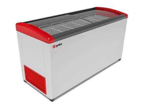 Ларь морозильный с наклонным гнутым стеклом Frostor Gellar FG 675 E красный