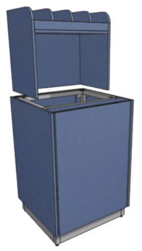 МОБ-Д-СП 700х600х1400 серия RD1 Каркас с обшивкой ЛДСП, дверь, полка для ст.приборов