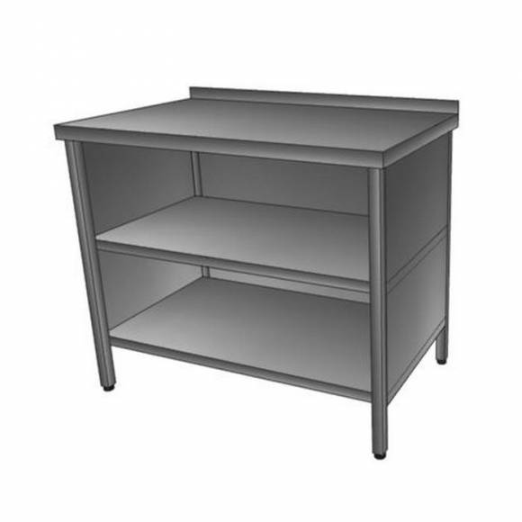 Стол производственный с бортом, 2-мя полками 1100*500*850 зашивка сзади и по бокам