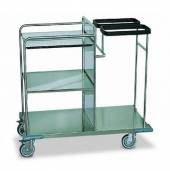 Тележка для белья МТ6 ОЛДАК медицинская, нерж. 3 полки, кронштейны для мешков