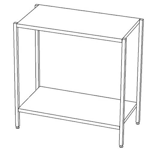 СТП2 стеллаж производственный 2 полки 800*500*1000