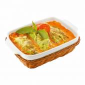 Блюдо фарфор.для запекания и подачи с плетеной подставкой 220х145мм "Ля Шеф" Р.L. 99002704 /16/ Блюдо фарфор.для запекания и подачи с плетеной подставкой 220х145мм "Ля Шеф" Р.L. 99002704 /16/